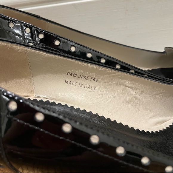 Coach Jude Patent Leather Black Parchment Studded Tassel Kitten Heels Women 10 - Picture 11 of 11